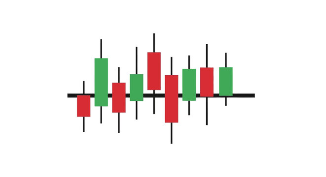 Candlestick stock market chart.