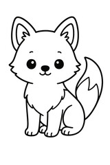 Fototapeta premium cute cartoon wolf animals illustration