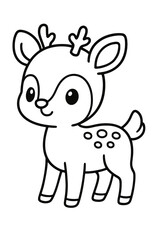 Fototapeta premium cute funny cartoon deer character illustration in a playful wildlife style