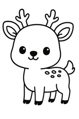 Fototapeta premium cute funny cartoon farm animals with baby deer illustration