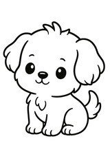 Fototapeta premium Cute cartoon puppy dog illustration in vector style for kids