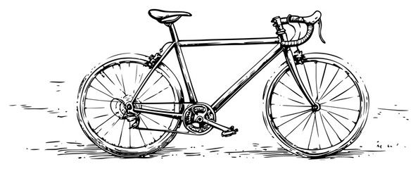 Naklejka premium Detailed hand drawn sketch of a classic road bicycle