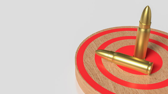 Bullets on Target Board Symbolizing Precision Aim 3d render.
