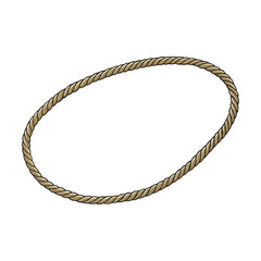 Fototapeta premium Simple Oval Rope Border – Minimal Nautical Frame Vector