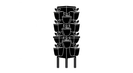 Modern vertical garden system for urban farming and eco-conscious living, optimizing space for plant cultivation in a compact and sustainable design © ARIF