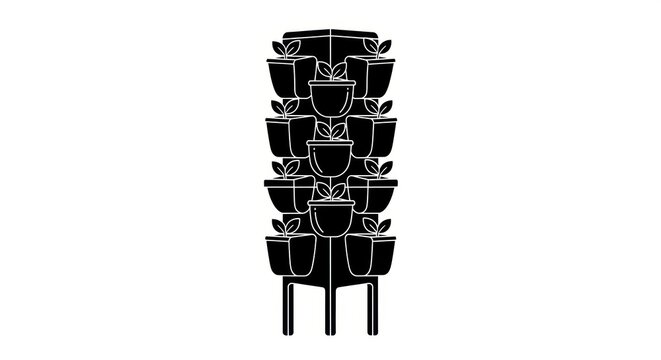 Modern vertical garden system for urban farming and eco-conscious living, optimizing space for plant cultivation in a compact and sustainable design