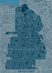Obraz premium Santa Clara City Map with Highlighted Urban Area