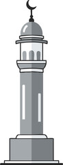 Obraz premium Flat Islamic Minaret Icon on White Background