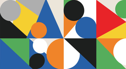 Abstract Geometric Pattern Vector Background with Colorful Shapes