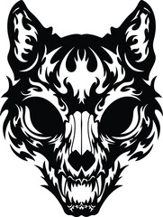 Fiery Canine Skull Emblem