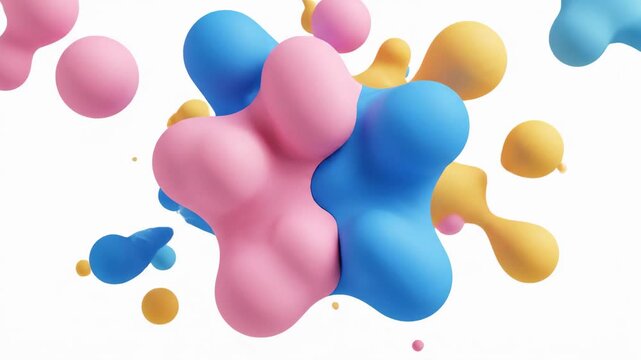 Abstract Fluid Shapes Blob Animation Colorful Background Motion.