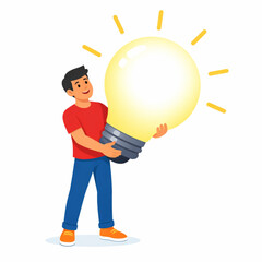 Flat Vector Illustration of Person Achieving Success, Overcoming Obstacles, and Reaching Goals on White Background