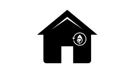Fototapeta premium Eco-friendly house icon representing sustainability and environmental awareness in homes