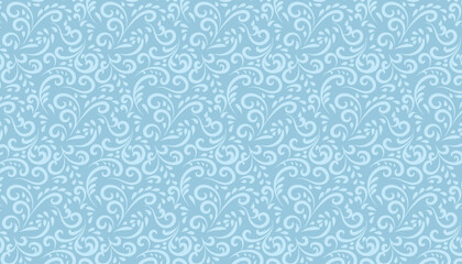 Elegant seamless floral pattern with gold leaf ornaments on a beige background. Luxury vintage damask texture for wedding invitations, greeting cards, and premium product packaging design. © akbariman