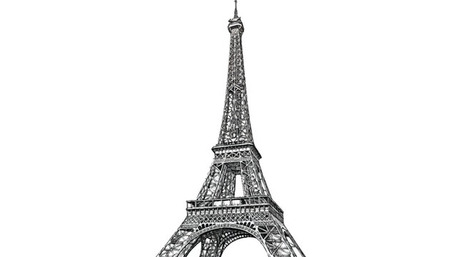 Black and white Eiffel Tower close-up Paris iron latticework