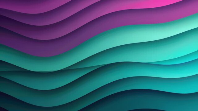 Dynamic Waves: An eye-catching abstract pattern showcasing flowing, layered waves in vibrant shades of teal, purple, and pink. Perfect for modern design and digital applications.
