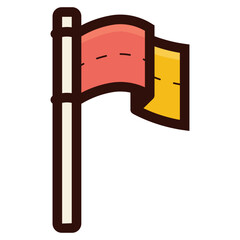 soccer or football waving corner flag icon illustration © agusraharj