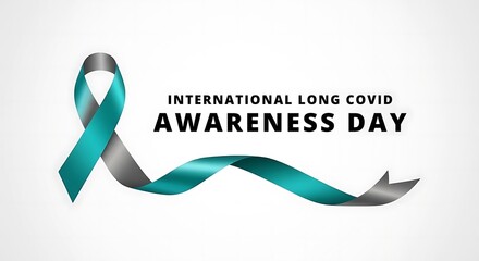 International Long COVID Awareness Day Teal and Grey Ribbon.