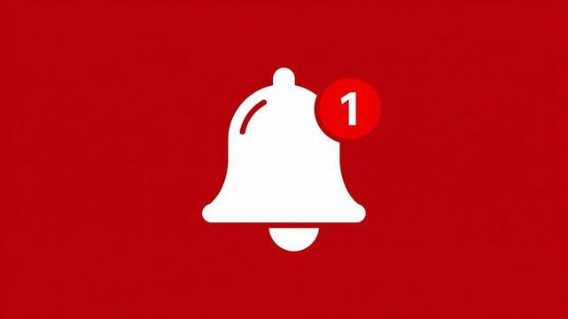 A clean, modern notification bell icon with a number '1', ideal for conveying alerts and updates. Evokes a sense of urgency and importance for marketi
