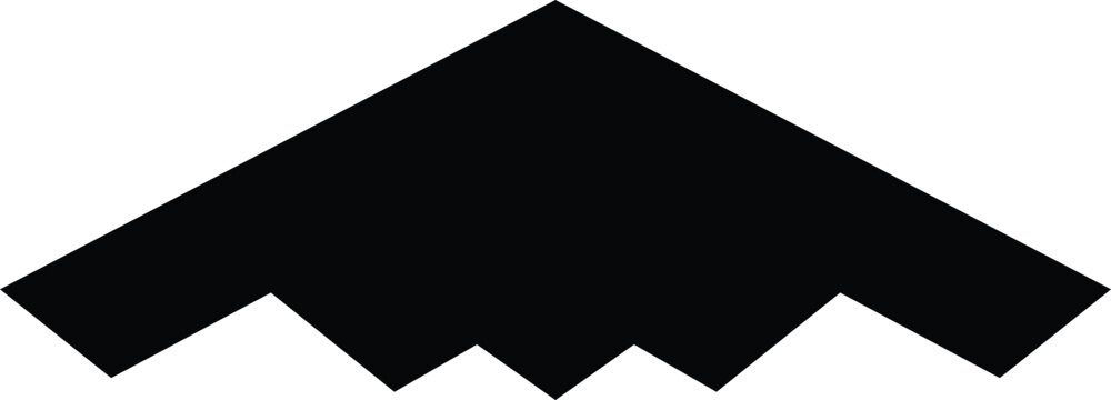 B52 Stealth Bomber Flying Silhouette Military Airforce Aviation Vector Design