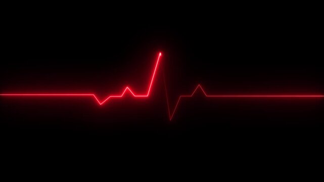 Heartbeat monitor ECG gradient line neon background animation. Motion graphics of neon line heartbeat concept