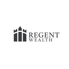 Fototapeta premium Crown pillars icon logo for investment and wealth management Regent Wealth