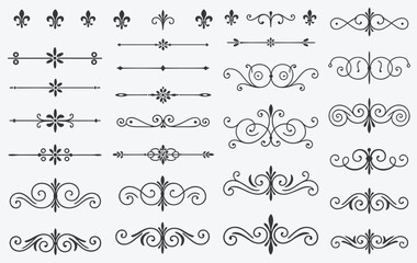 Fototapeta premium Ornate Decorative Flourishes and Dividers ornament
