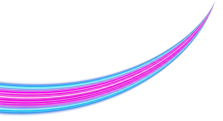 Obraz premium Vibrant pink and blue neon curved lines on a white background