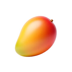 Ripe, colorful mango with a gradient of reds, yellows, and greens on a black background