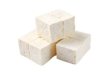 Tofu block isolated on white background