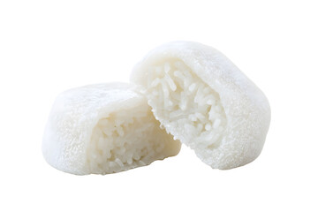 Mochi rice cake isolated on white background