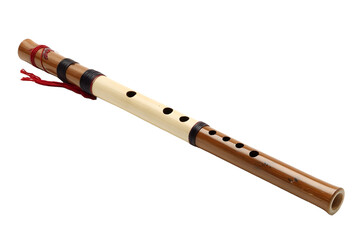 Japanese flute shinobue isolated on white background