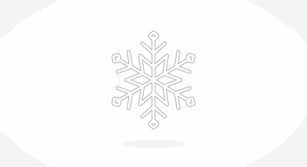 Minimalist Snowflake Icon Outline Vector Art, Winter Season Symbol, Clean Design