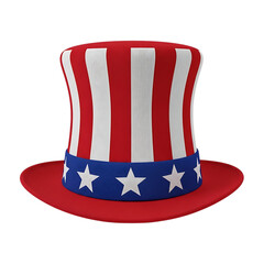 Uncle Sam hat with stars and stripes