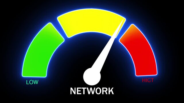 Network Speed Meter Gauge with Low Medium Indicators network gauge internet speed bandwidth indicator