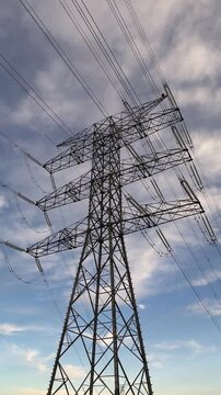 Vertical High Voltage Transmission Tower Supporting Renewable Energy Grid Modernization