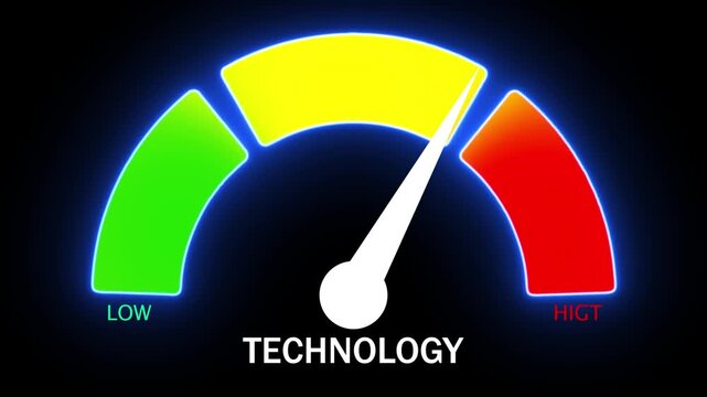 Technology Level Indicator Gauge with Low Medium Meter gauge meter low medium progress bar status indicator