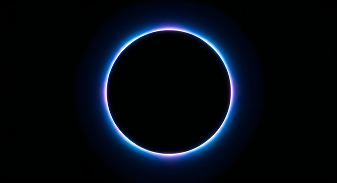 A luminous blue ring floating against the cosmic blackness of space