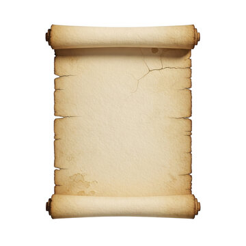 Ancient parchment roll with aged and weathered appearance