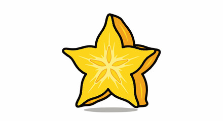 Obraz premium Starfruit Yellow Tropical Fruit Closeup.