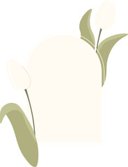 Tulip Frame With Copy Space Flat