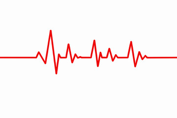 Simple Red Heartbeat Line