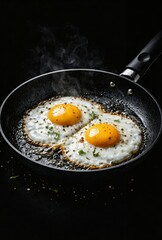 fried egg in a frying pan