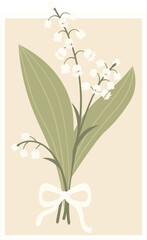 Lily Of The Valley Bouquet With Ribbon