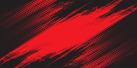 Fototapeta premium black red dragon decal brush fire volcano lava sakura Asia Japan anime style illustration sporty background banner style illustration. modern