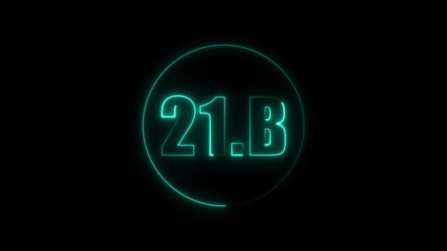 Sine Neon 21.B Text Logo Animation with Glowing Circle on Black Background