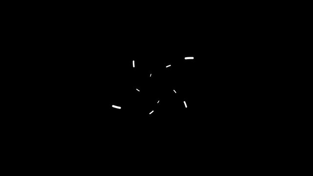 Firework sparkle animation, circle firework explosion, 4K loop transitions, blust line effects, pop up motion visuals, abstract burst shapes, celebration design elements on black screen background.