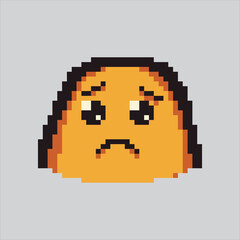 Fototapeta premium Pixel art illustration Sad Face. Pixelated Sad Emoji. Sad Face Emoji Expression Icon pixelated for the pixel art game and icon for website and video game. old school retro.