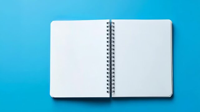 Spiral notebook with clean pages and metal binding