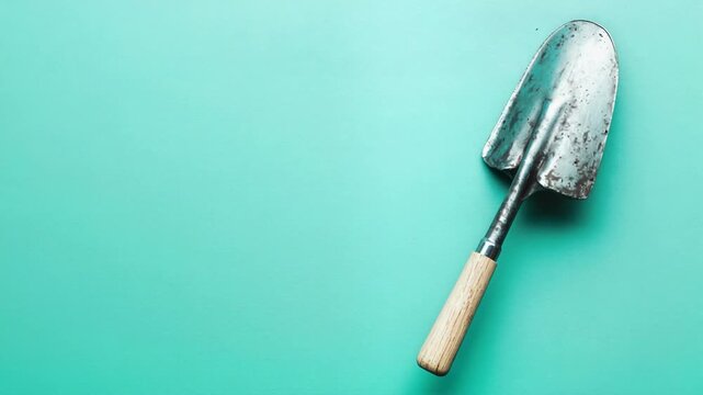 Garden trowel with a metal blade and sturdy handle